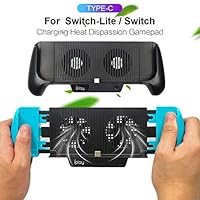 seelive External Game Pad 6000mAh Pwer Supply 2 in 1 Power Bank Compatible with NS Lite, Charging Game Console Heat Dispassion Gamepad for Nintendo Switch Lite and Nintendo Switch Accessory