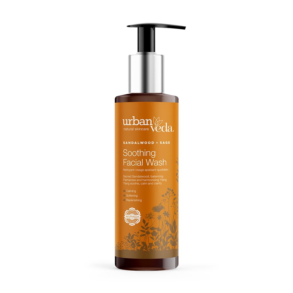 Urban Veda Soothing Facial Wash |Daily Simple Face Wash |For Dry, Mature, Sensitive & Inflamed skin| Contains Sandalwood & Rose Water| Sensitive Face Wash for Women & Men |Soothing and Calming |150 ML