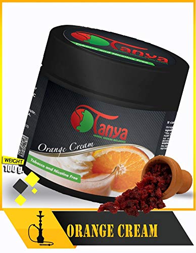 Tanya Herbal 100% Nicotine and Tobacco Free Shisha Hookah Flavors 100G Cups (Orange Cream)