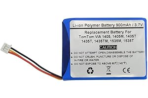 STARNOVO 900mAh Battery For TomTom VIA 135,135M,1405,1405M,1405T,1435,1435T,1435TM,1535,1535, TomTom Live 1535, 1535M,1535TM,1535M Live,1605,1605TM,TomTom Go 1535 Live,1535M Live,6027A0114501 KL1 Z1230 4EN52