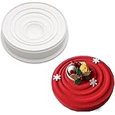 HOMUT 8.7inch Silicone Mousse Cake Mold - Durable Round Ripple Pan for Chiffon, Rainbow, Wedding & Festival Cakes - Baking Tools - White