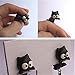 Scheppend Polymer Clay Cute Cartoon Cat Handmade Stud Earrings,White Eyes