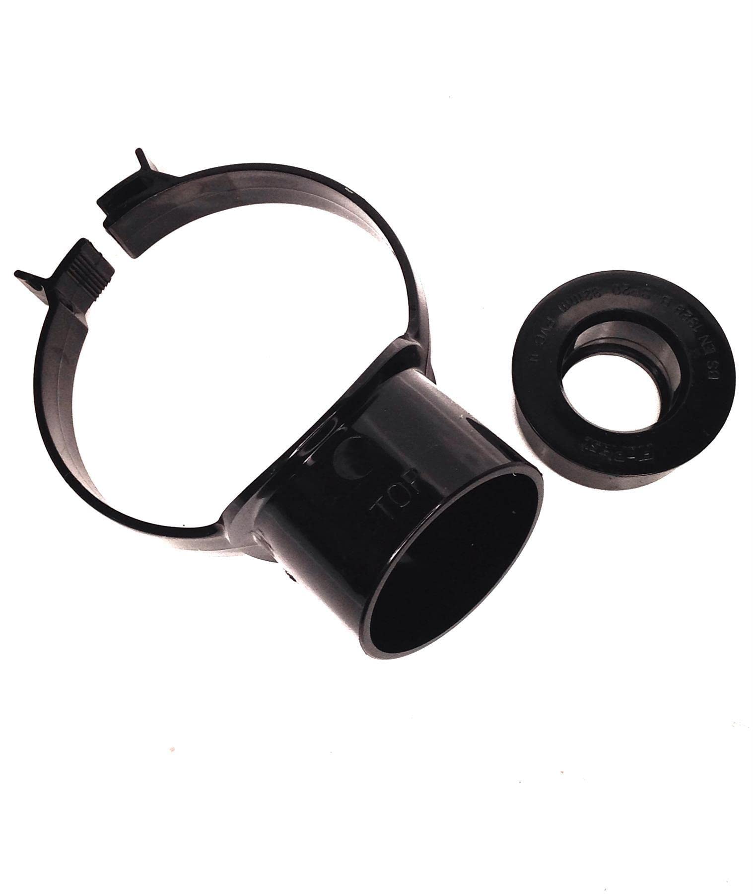 Floplast Soil Pipe Black Strap Boss with 36mm Solvent Boss Adapter