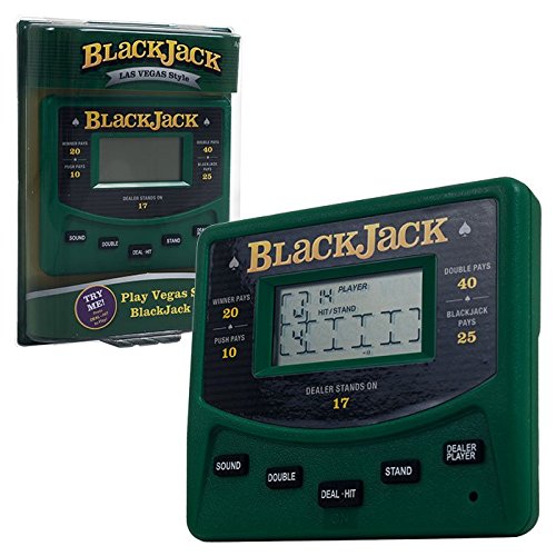 Las Vegas Style Electronic Handheld Blackjack Game - Includes Bonus Deck of Cards!