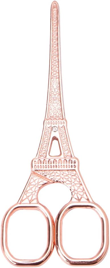 Richi Antique Vintage Eiffel Tower Shape Scissors 5.51 x 2.05 Inch (Rose Golden)