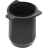 54mm Espresso Dosing Cup for Portafilter, Matte Black Grounds Cup with Grinder-Activating Ring, Easy Transfer &amp; Less Mess, Compatible with 54mm Breville Portafilters