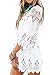 GDKEY Women's Beach Wear Bikini Cover Up Crochet Tunic Dress(M,White)
