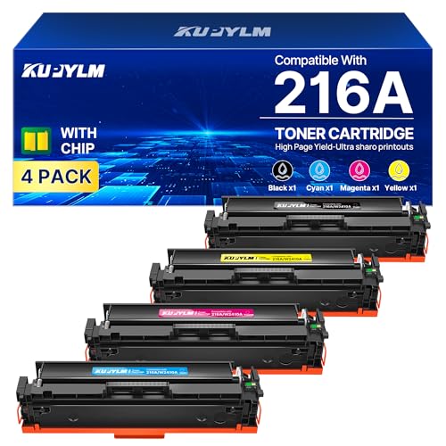 KUPYLM 216A (con chip) Cartuchos de tóner compatibles para HP 216A W2410A W2411A W2412A W2413A para HP Color LaserJet Pro MFP M183fw M182n M182 M182nw M155 M155a (negro cian magenta amarillo)