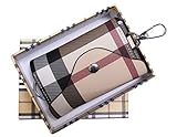 Olivery Fashion Leather Keychain Key Holder Wallet, Six Key Hook with Card Holder (Plaid Color Case)