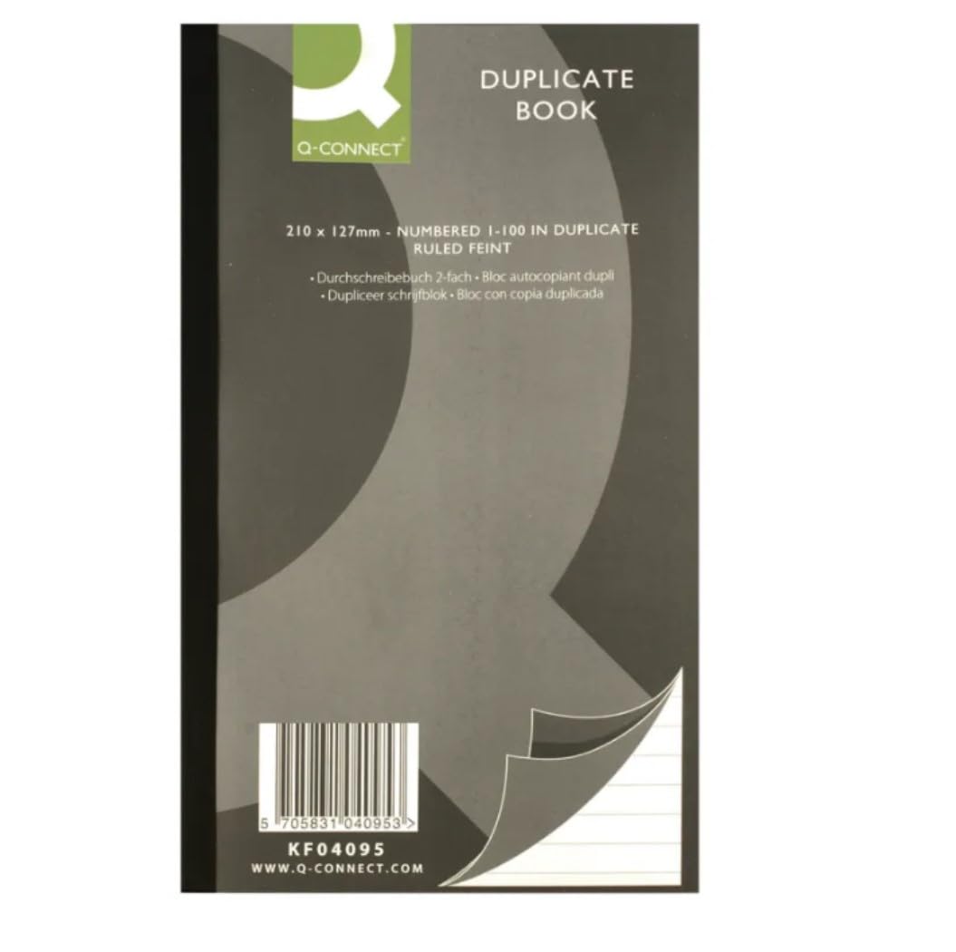 Q-Connect Feint Ruled Duplicate Book, 210 x 127 mm