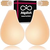 Atgdluk Lift Nipple Covers for Women, Ultra-Thin Seamless Sticky Adhesive Bras, Push Up Reusable Solid Silicone Pasties Bras