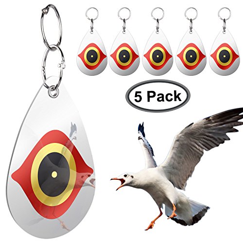 Bird Repellent,Predator's Eyes and Light Reflective To Scare Birds Away-Everyday Bird Control Keep Woodpeckers and Nuisance Birds Away From Property-Better Than Bird Spikes and Pest Repeller-Set Of 5 (Best Way To Scare Birds Away)