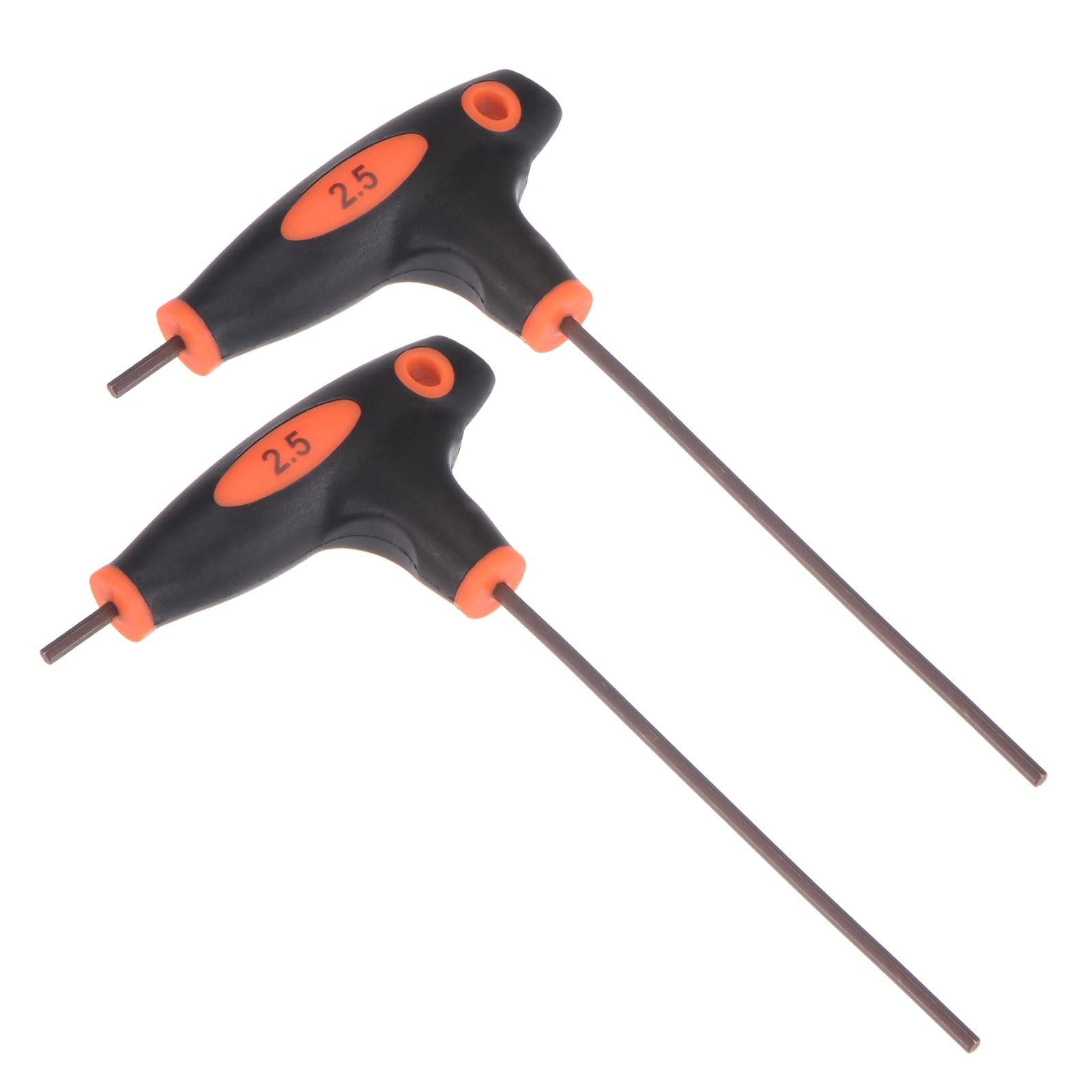 CoCud T-Handle Hex Key, 2.5mm Hex, S2 Steel Metric T-Key Wrench Red - (Applications: for Basic Home Repair and Mechanical Maintenance), 2-Pieces