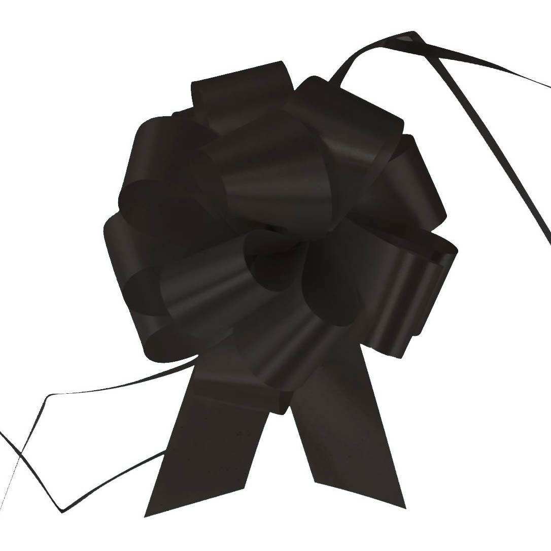 Wedding Florist Pullbows Pull Bow Pew Car Ribbon 18mm 30mm 50mm Size - Black[30mm,20 Bows]