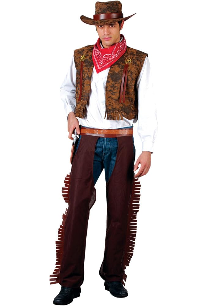 Wicked Costumes Mens Western Cowboy Fancy Dress Costume - X-Large