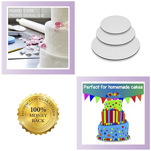 18 Cake Boards, White Round Cake Circle Base 8, 10 and 12 inch, 6 of