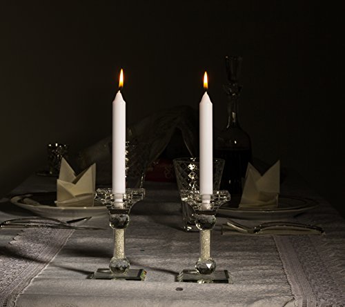 image for Classic White Taper Candles - 60 Bulk Pack - For Shabbat, Dinner Table