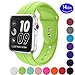 Sundo Apple Watch Band Silicone 38mm 42mm, Iwatch Replacement Wrist Strap Bracelet Band for Apple Watch Nike+ Sport Edition Series 1 Series 2 Series 3 (Green 38 SM)