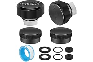 Langina 2PCS ASSE 1019-A Repair Kit(Fine Thread), ASSE 1019 A Vacuum Breaker Replacement, Anti Siphon Valve Repair Kit, 2PCS Outdoor Faucet Repair Kit(Black) with 2PCS 3/4"GHT Hose End Caps(Black)