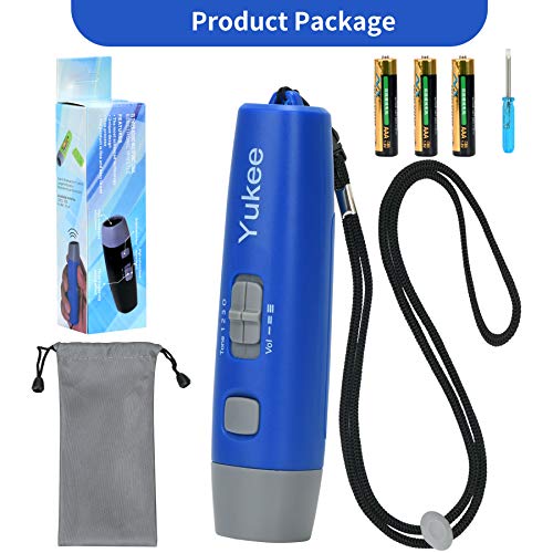 Yukee 3 Volume & 3 Tone Electronic Whistle, Loud Electronic Whistles with Lanyard Handheld Noblow Electric Whistle for Referee Coach Hiking Emergency Whistle (Blue)