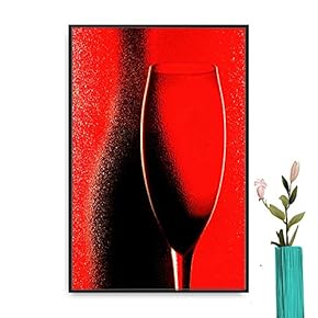 Framed Canvas Wall Art Red Wine Canvas Prints Home Artwork Decoration for Living Room,Bedroom - 16x24 inches