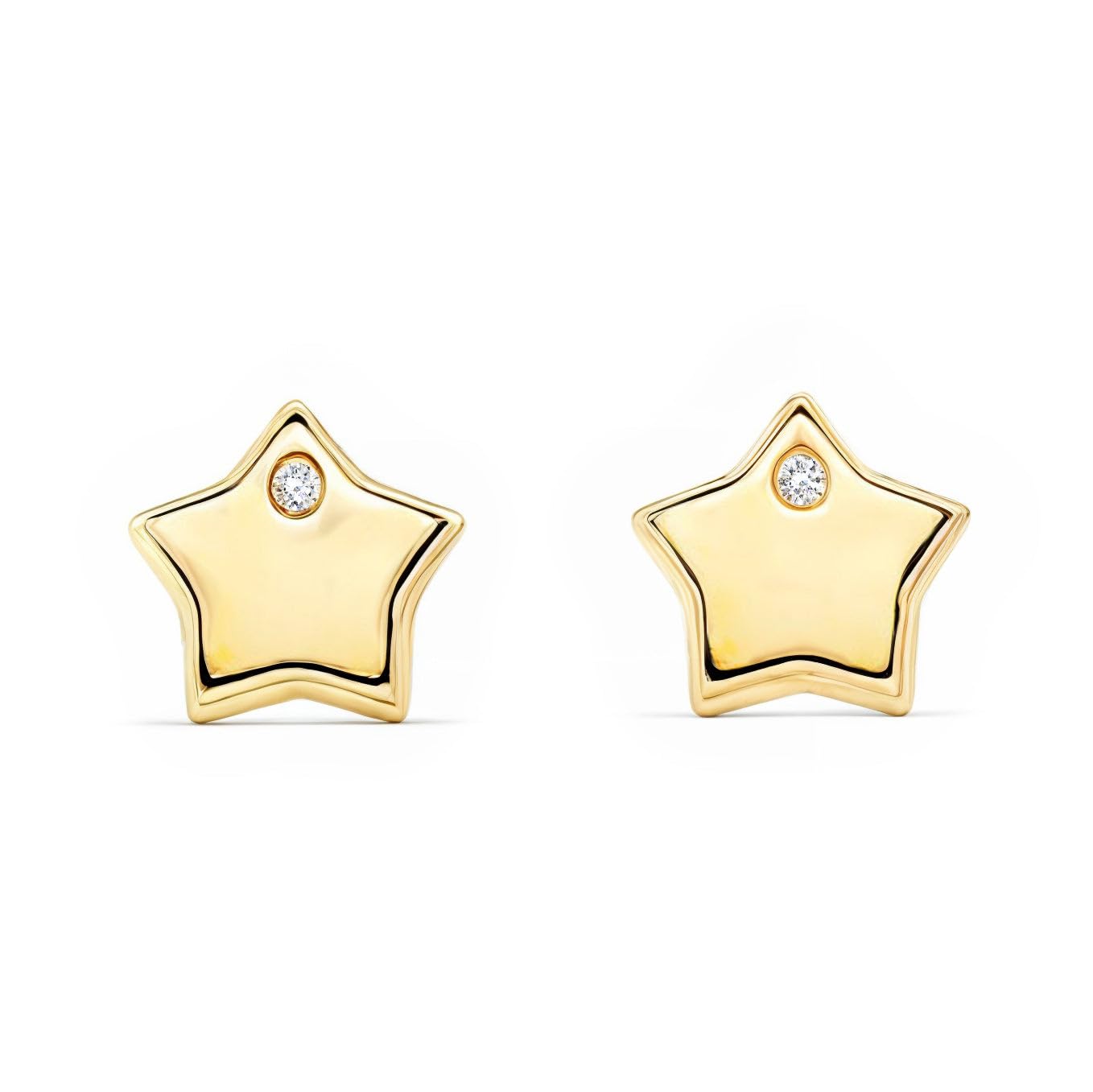 9ct Yellow Gold Children's Stars Earrings