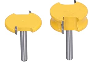 2Pcs Router Bit Arc T Type Metal Milling Cutter Set, Woodworking Edging Tool Kit with Alloy Head, for Cedar Strip Hot Tub Flo