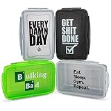 Hydra Prep - [VARIETY 5 PACK], 30oz Reusable Meal Prep Storage Containers, BPA FREE, Food Containers with lids, Meal Prep Containers, Microwave Safe. (Bulk, Leg Day, Hustle, Gainz, Gym Repeat)
