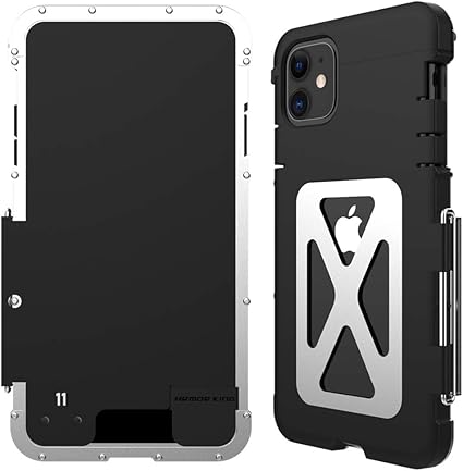 Amazon Co Jp Mqman Iphone11 ケース 手帳型カバー ステンレス 耐衝撃ケース Armor King スタンド メタル 金属合金 かっこいい Iphone11 銀 黒 家電 カメラ
