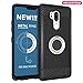 LG G7 Case - LG G7 ThinQ Protective Case with Metal Stand Ring - LG G7 ThinQ Heavy Duty Phone Case - Rugged TPU Cover - LG G7 Shockproof Defender Case - LG G7 ThinQ Black