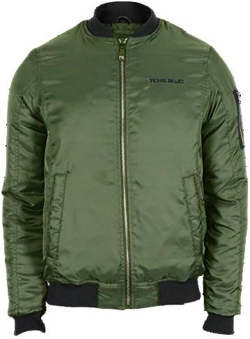Fresh Brand Mens Casual Lightweight Bomber / Flight Jacket (Large, Olive)