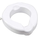 Carex Raised Toilet seat with Extra Wide Opening - toilet Seat Riser with Safe Lock - Adds 4 1/2" to Height Of Toilet