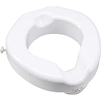 Carex Raised Toilet seat with Extra Wide Opening - toilet Seat Riser with Safe Lock - Adds 4 1/2" to Height Of Toilet