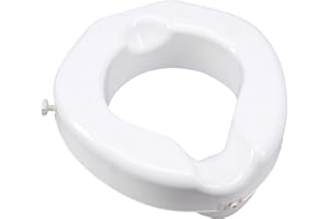 Carex Raised Toilet seat with Extra Wide Opening - toilet Seat Riser with Safe Lock - Adds 4 1/2" to Height Of Toilet