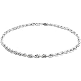 Savlano 925 Sterling Silver Rope Chain Bracelet For Women & Men - Made in Italy Comes With a Gift Box