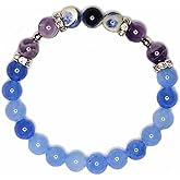 Blue Aventurine, Dream Amethyst & Sodalite Bracelet – 8mm Natural Gemstone Beads with Czech Crystal Spacers – Handmade Stretch Bracelet for Women and Men – Yoga Girl USA