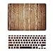 TOP CASE – 2 in 1 Bundle Deal Retina 13-Inch Vertical Wood Texture Rubberized Hard Case + Keyboard Cover MacBook Pro 13
