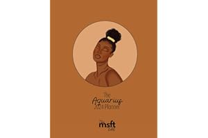 Practical Aquarius 2024 Calendar & Planner - Zodiac Astrology Weekly & Monthly Minimalist Agenda with Hand Drawn Cover and Zo