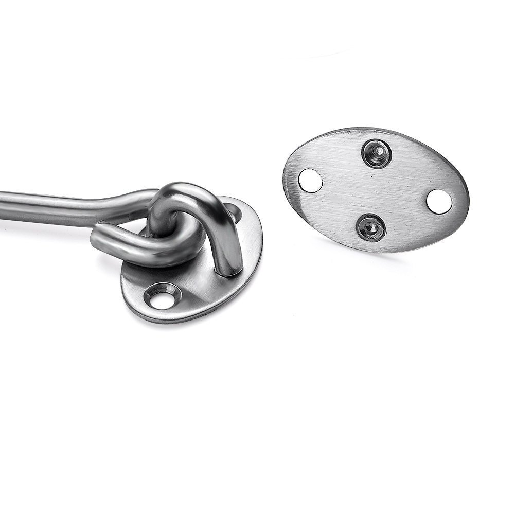 Lonker 2pc Stainless Steel Cabin Door Gate Hook And Eye Bolt Latch