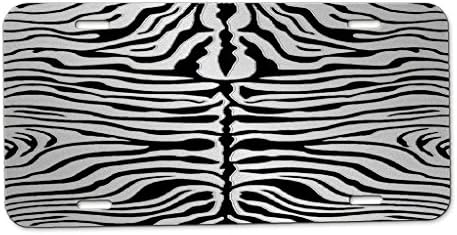 Personalized Metal License Plate Zebra Skin Custom Auto Car Tag 12 inch X 6 inch