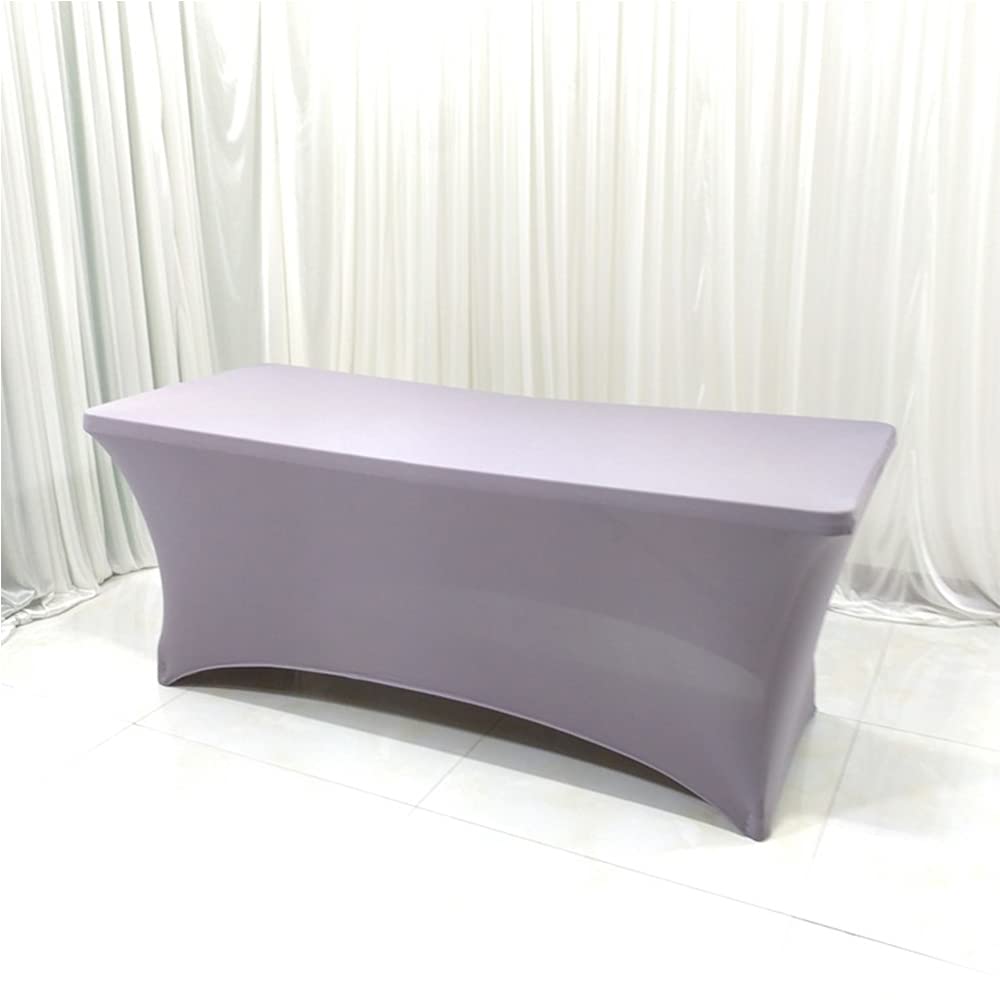 Namvo 6ft Spandex Tablecloth, Rectangular Stretchable Table Cover Polyester Elastic Fitted Table Cloth for Wedding Banquet Party Cocktail Bar Patio Craft Exhibitions Banqueting