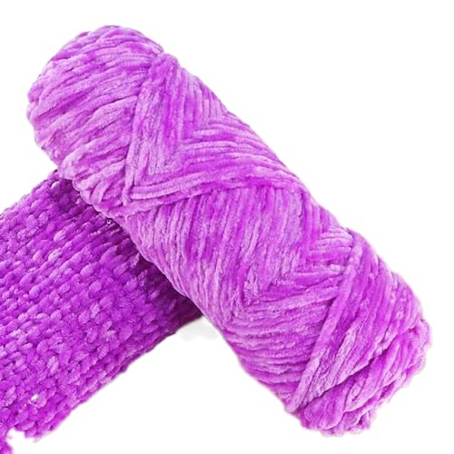 Yarn Velvet Knitting Yarn Soft Crochet Ball Craft Multi Colors, Ideal for Beginners, Kids Crafts (Purple)
