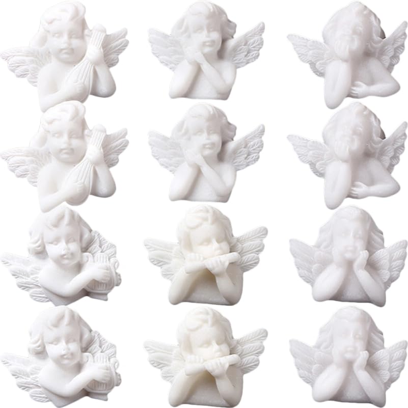 VILLFUL 30Pcs Small Angel Resin Charms Flatback Miniature Figurines for Crafts DIY Scrapbook Photo Case Decorations