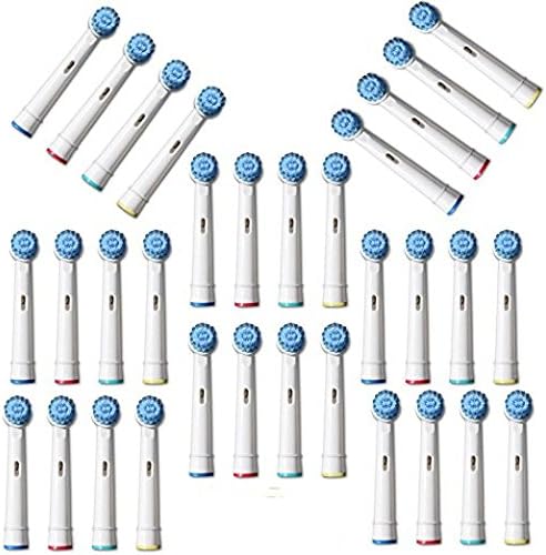 Amaxom Premium Replacement Toothbrush Heads for Oral-B Sensitive Clean EBS17-4(EBS-17A), 32 Count(8-pack).