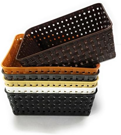 CSM Delhi Plastic Basket for Multi Storage, Medium Size(Assorted) - Pack of 6
