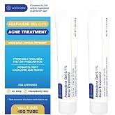 WELMATE Adapalene Gel 0.1% Topical Retinoid, Acne Treatment, 1.6oz, 2 Pack | Once-daily face treatment helps clear blackheads &amp; pimples; oil-free, fragrance-free gentle formula for a 180-day supply.