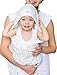 Baby Muslin Hooded Towel and 2 Washcloths Bath Set - Extra Soft and Large Towel 33,5 x 33,5 inch (85x85 cm ) 6 Layer Gauze 100 % Organic Cotton