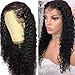 VRBest Hair Deep Wave Human Hair Lace Front Wigs Brazilian Virgin Human Hair Wigs Pre-Plucked 150% Density 100% Unprocessed Wig Natural Color for Black Women(18 Inch)