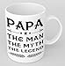 Fathers Day Gift For Dad And Grandpa - Coffee 11oz Mug. Unique Gifts Idea For Men & Husband! Make Him Proud On His Birthday, Christmas, Father's Day - Papa The Man The Myth The Legend By Muggies™