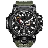Bounabay Men's Military Digital Sport Watch Water Resistant Outdoor LED Back Light Display,Army Green